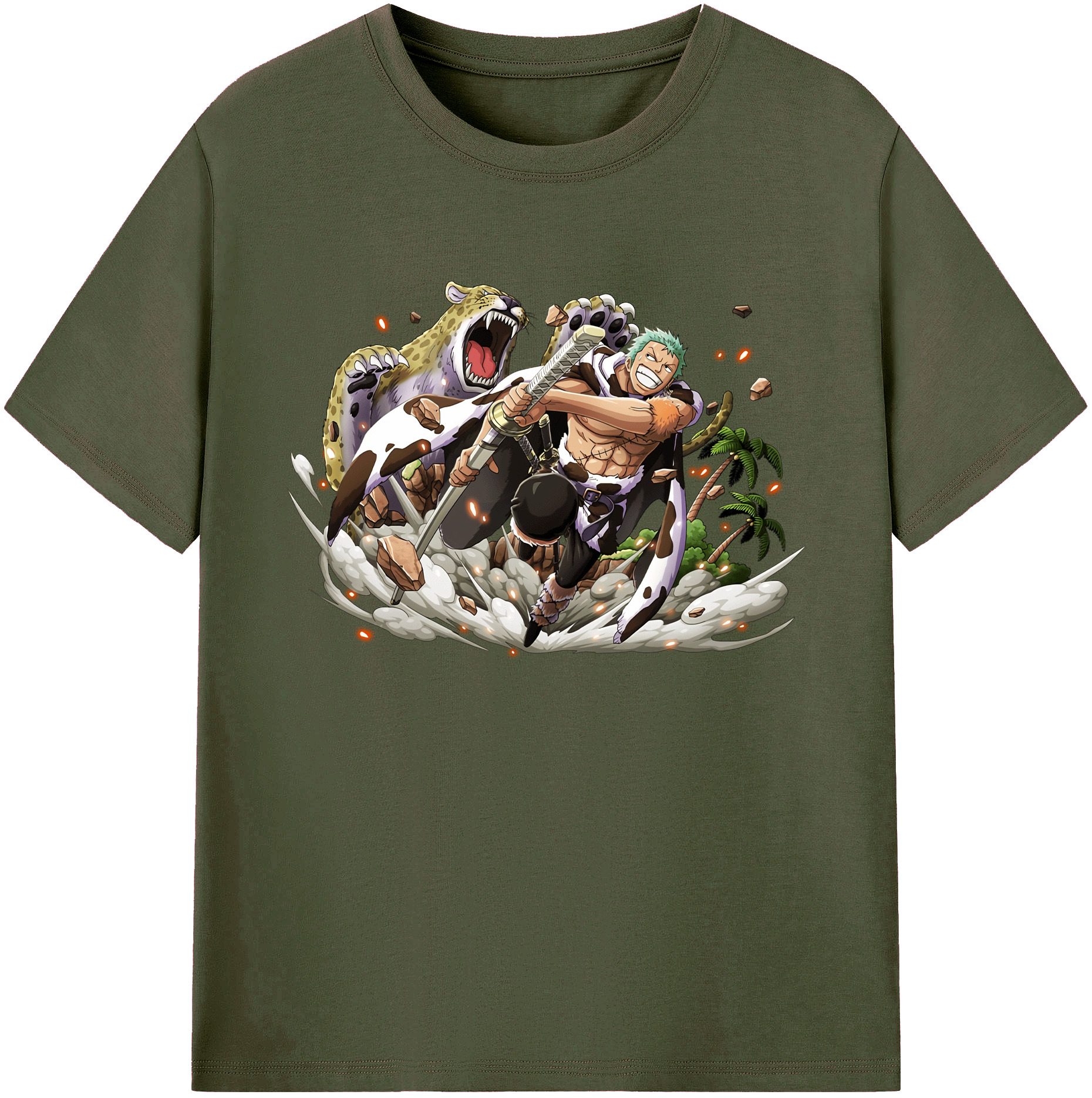 ワンピース ロロノア・ゾロ ONE PIECE Roronoa Zoro 綿100％ メンズ半袖Tシャツ｜肌触りやわらか＆通気性